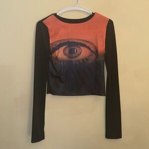 Crop Long Sleeve Shirt Size L
